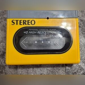 Iconic Stereo Personal Cassette Player High Resolution Yellow Dose Have Problems